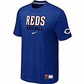 Cincinnati Reds Blue Nike Short Sleeve Practice T-Shirt,baseball caps,new era cap wholesale,wholesale hats