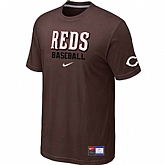 Cincinnati Reds Brown Nike Short Sleeve Practice T-Shirt,baseball caps,new era cap wholesale,wholesale hats