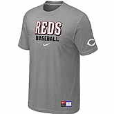 Cincinnati Reds L.Grey Nike Short Sleeve Practice T-Shirt,baseball caps,new era cap wholesale,wholesale hats