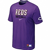 Cincinnati Reds Purple Nike Short Sleeve Practice T-Shirt,baseball caps,new era cap wholesale,wholesale hats