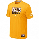 Cincinnati Reds Yellow Nike Short Sleeve Practice T-Shirt,baseball caps,new era cap wholesale,wholesale hats