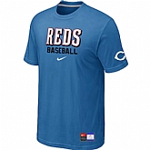 Cincinnati Reds light Blue Nike Short Sleeve Practice T-Shirt,baseball caps,new era cap wholesale,wholesale hats