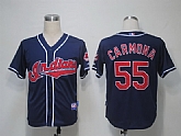 Cleveland Indians #55 Carmona Blue Cool Base Jerseys,baseball caps,new era cap wholesale,wholesale hats