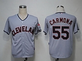 Cleveland Indians #55 Carmona Grey Cool Base Jerseys,baseball caps,new era cap wholesale,wholesale hats