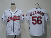 Cleveland Indians #56 Herrmann White Cool Base Jerseys,baseball caps,new era cap wholesale,wholesale hats