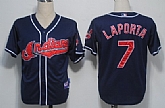 Cleveland Indians #7 Laporta Navy Blue Jerseys,baseball caps,new era cap wholesale,wholesale hats