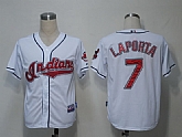 Cleveland Indians #7 Laporta White Cool Base Jerseys,baseball caps,new era cap wholesale,wholesale hats