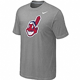 Cleveland Indians Heathered Nike L.Grey Blended T-Shirt,baseball caps,new era cap wholesale,wholesale hats