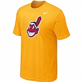 Cleveland Indians Heathered Nike Yellow Blended T-Shirt,baseball caps,new era cap wholesale,wholesale hats