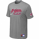 Cleveland Indians L.Grey Nike Short Sleeve Practice T-Shirt,baseball caps,new era cap wholesale,wholesale hats