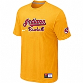 Cleveland Indians Yellow Nike Short Sleeve Practice T-Shirt,baseball caps,new era cap wholesale,wholesale hats