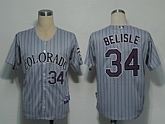 Colorado Rockies #34 Belisle Grey Cool Base Jerseys,baseball caps,new era cap wholesale,wholesale hats