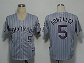 Colorado Rockies #5 Gonzalez Grey Cool Base Jerseys,baseball caps,new era cap wholesale,wholesale hats