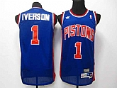 Detroit Pistons #1 Iverson Blue Swingman Jerseys,baseball caps,new era cap wholesale,wholesale hats