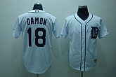 Detroit Tigers #18 Johnny Damon White Jerseys,baseball caps,new era cap wholesale,wholesale hats