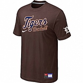 Detroit Tigers Brown Nike Short Sleeve Practice T-Shirt,baseball caps,new era cap wholesale,wholesale hats