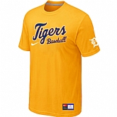 Detroit Tigers Yellow Nike Short Sleeve Practice T-Shirt,baseball caps,new era cap wholesale,wholesale hats
