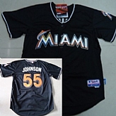 Florida Marlins #55 Josh Jonhson 2012 New Black Jerseys,baseball caps,new era cap wholesale,wholesale hats