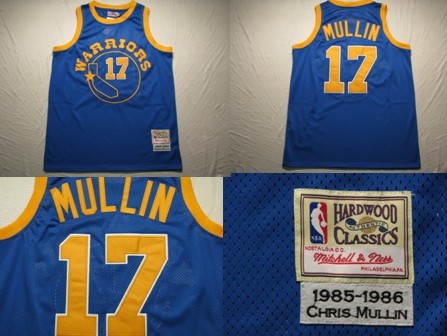 Golden State Warriors #17 Chris Mullin Blue Throwback Swingman Jerseys