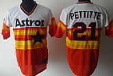 Houston Astros #21 Pettitte White With Orange Throwback Jerseys,baseball caps,new era cap wholesale,wholesale hats