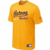 Houston Astros Yellow Nike Short Sleeve Practice T-Shirt,baseball caps,new era cap wholesale,wholesale hats