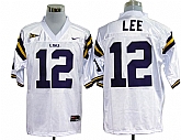 LSU Tigers #12 Jarrett Lee White NCAA Jerseys,baseball caps,new era cap wholesale,wholesale hats