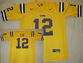 LSU Tigers #12 Jarrett Lee Yellow Jerseys,baseball caps,new era cap wholesale,wholesale hats