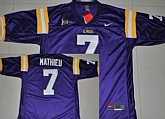 LSU Tigers #7 Tyrann Mathieu Purple Kids Jerseys,baseball caps,new era cap wholesale,wholesale hats