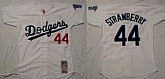 Los Angeles Dodgers #44 Strawberry White Throwback Jerseys,baseball caps,new era cap wholesale,wholesale hats