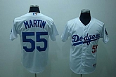 Los Angeles Dodgers #55 Russell Martin White Jerseys,baseball caps,new era cap wholesale,wholesale hats