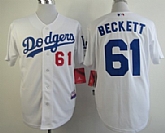 Los Angeles Dodgers #61 Josh Beckett White Jesey,baseball caps,new era cap wholesale,wholesale hats