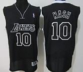 Los Angeles Lakers #10 Steve Nash Black With Black Authentic Jerseys,baseball caps,new era cap wholesale,wholesale hats