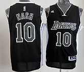 Los Angeles Lakers #10 Steve Nash Revolution 30 Swingman All Black With White Jerseys,baseball caps,new era cap wholesale,wholesale hats