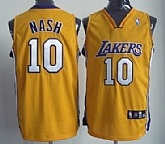 Los Angeles Lakers #10 Steve Nash Yellow Authentic Jerseys,baseball caps,new era cap wholesale,wholesale hats