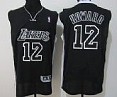 Los Angeles Lakers #12 Dwight Howard Black With Black Authentic Jerseys,baseball caps,new era cap wholesale,wholesale hats