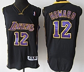Los Angeles Lakers #12 Dwight Howard Black With Purple Authentic Jerseys,baseball caps,new era cap wholesale,wholesale hats