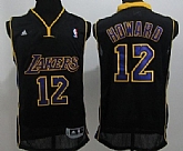 Los Angeles Lakers #12 Dwight Howard Black With Purple Swingman Jerseys,baseball caps,new era cap wholesale,wholesale hats