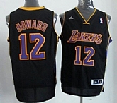 Los Angeles Lakers #12 Dwight Howard Revolution 30 Swingman Black With Purple Jerseys,baseball caps,new era cap wholesale,wholesale hats