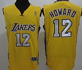 Los Angeles Lakers #12 Dwight Howard Yellow Authentic Jerseys,baseball caps,new era cap wholesale,wholesale hats