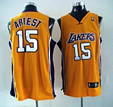 Los Angeles Lakers #15 Artest Yellow Jerseys,baseball caps,new era cap wholesale,wholesale hats