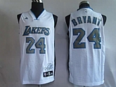 Los Angeles Lakers #24 Kobe Bryant white grey number Jerseys fans edition,baseball caps,new era cap wholesale,wholesale hats