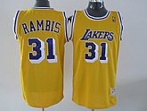 Los Angeles Lakers #31 Rambis Yellow Throwback Replica Jerseys,baseball caps,new era cap wholesale,wholesale hats