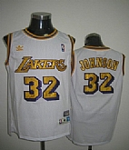 Los Angeles Lakers #32 Magic #Johnson white Throwback Jerseys,baseball caps,new era cap wholesale,wholesale hats