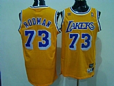 Los Angeles Lakers #73 Dennis Rodman yellow Jerseys,baseball caps,new era cap wholesale,wholesale hats