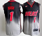 Miami Heat #1 Chris Bosh Black And Gray Fadeaway Fashion Jerseys,baseball caps,new era cap wholesale,wholesale hats