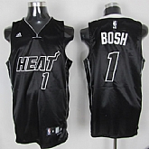 Miami Heat #1 Chris Bosh Black with White Number Jerseys,baseball caps,new era cap wholesale,wholesale hats