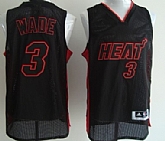 Miami Heat #3 Dwyane Wade All Black With Red Shadow Swingman Jerseys,baseball caps,new era cap wholesale,wholesale hats