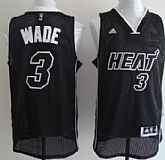 Miami Heat #3 Dwyane Wade All Black With White Swingman Jerseys,baseball caps,new era cap wholesale,wholesale hats