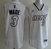 Miami Heat #3 Dwyane Wade White With Silvery Fashion Swingman Jerseys,baseball caps,new era cap wholesale,wholesale hats