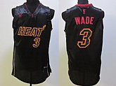 Miami Heat #3 Wade Full Black With Red & Gold Shadow Authentic Jerseys,baseball caps,new era cap wholesale,wholesale hats